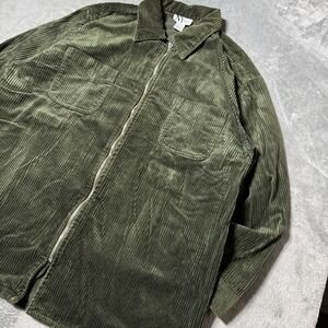 VTG 90s NY‎ Jeans Womens Chunky Corduroy Full Zip Shacket Size L Indie Grunge